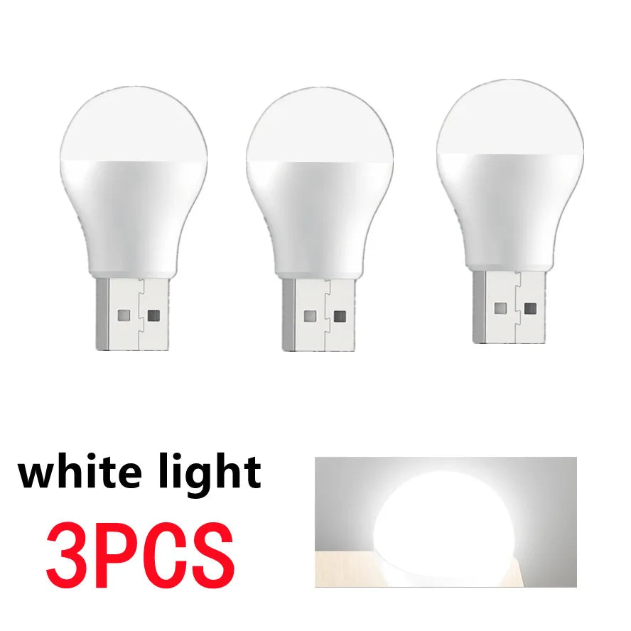 Portable USB LED Night Light: 1/2/3PCS Eye-Safe Light for Computer and Mobile Gadgets