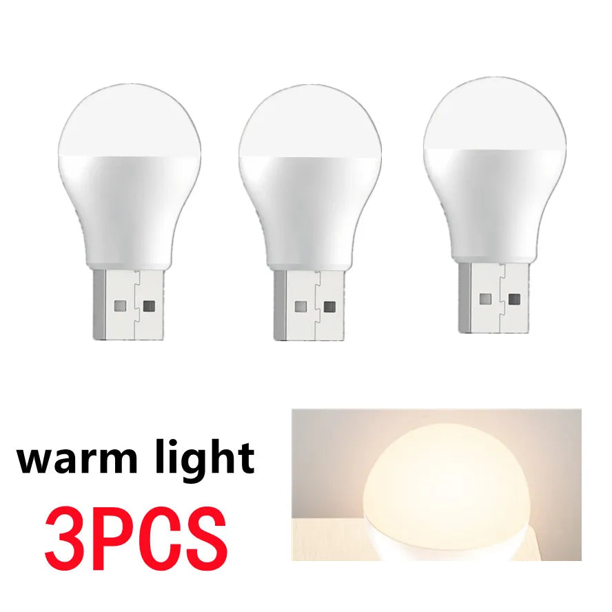 Portable USB LED Night Light: 1/2/3PCS Eye-Safe Light for Computer and Mobile Gadgets