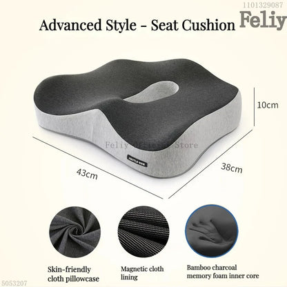 Premium Orthopaedic Support Cushions: Memory Foam Lumbar and Buttock Pads for All-Day Comfort
