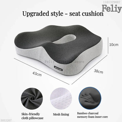 Premium Orthopaedic Support Cushions: Memory Foam Lumbar and Buttock Pads for All-Day Comfort