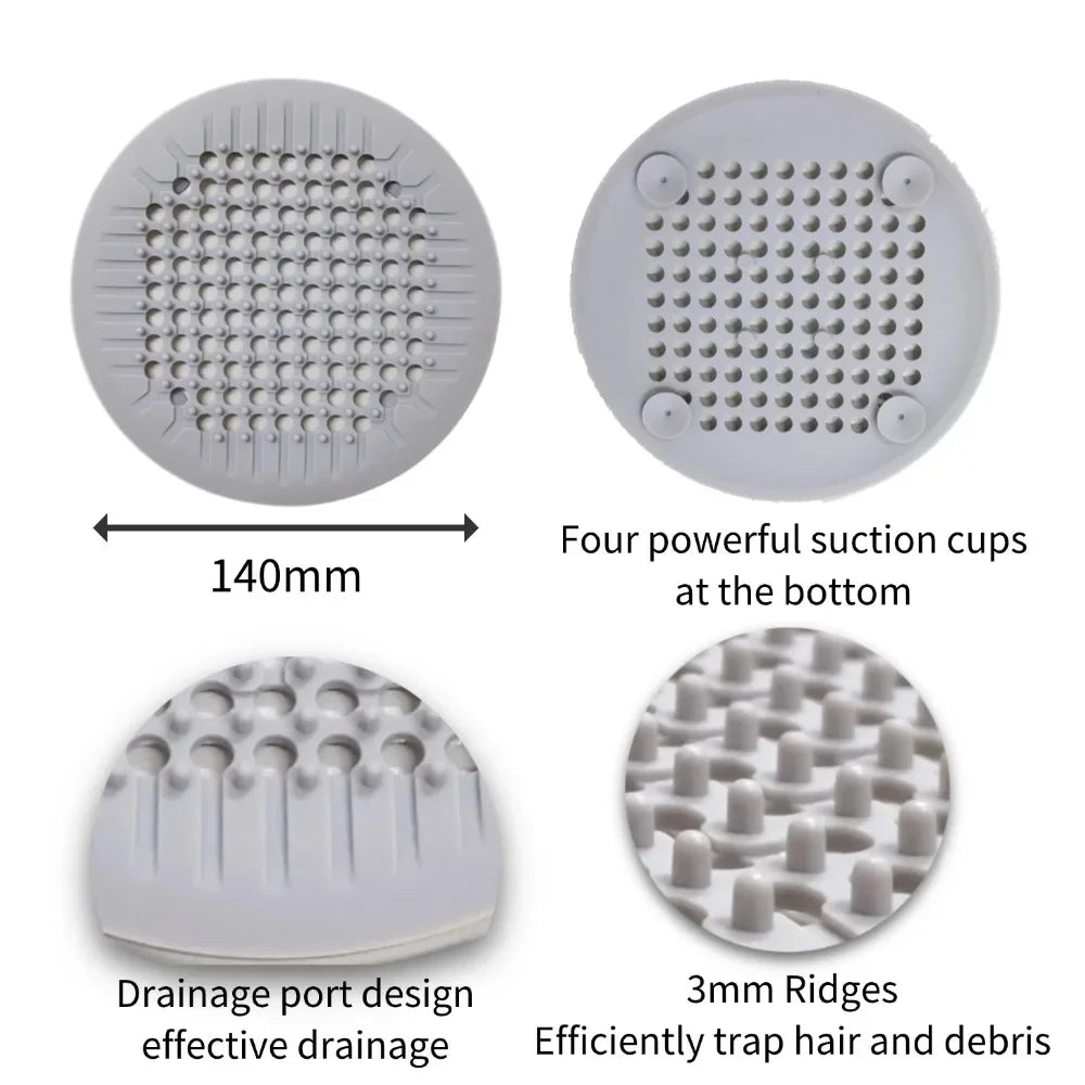 Suction-Cup Drain Filter: Anti-Clog Hair Catcher for Bathroom, Kitchen and Sink Drains