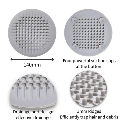 Suction-Cup Drain Filter: Anti-Clog Hair Catcher for Bathroom, Kitchen and Sink Drains