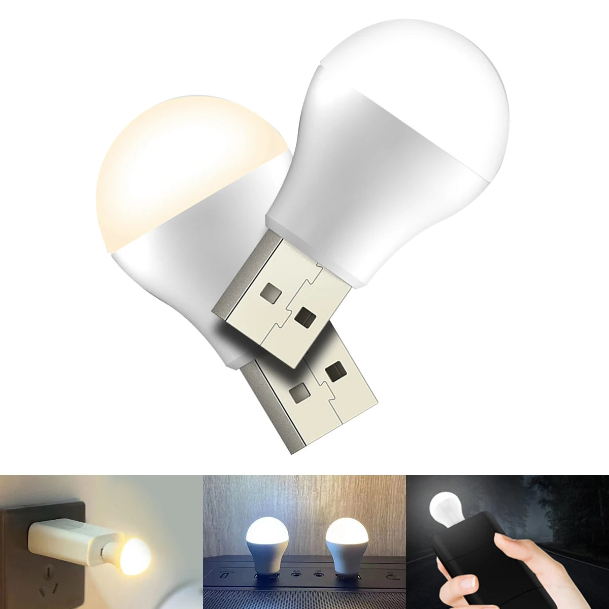 Portable USB LED Night Light: 1/2/3PCS Eye-Safe Light for Computer and Mobile Gadgets