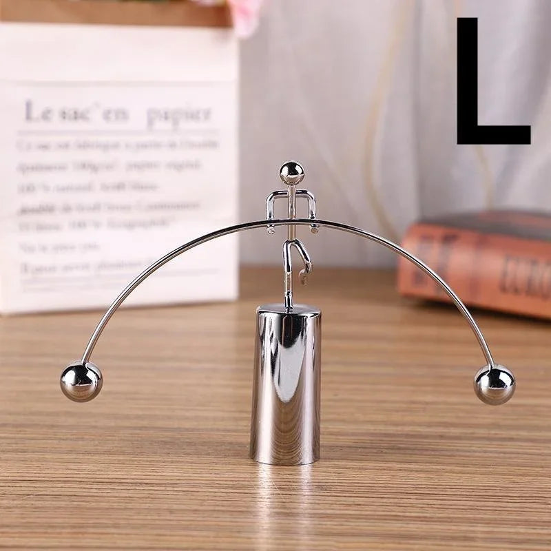 Metal Balance Figure Toy: Iron-Style Tumbler Ornament for Home or Office