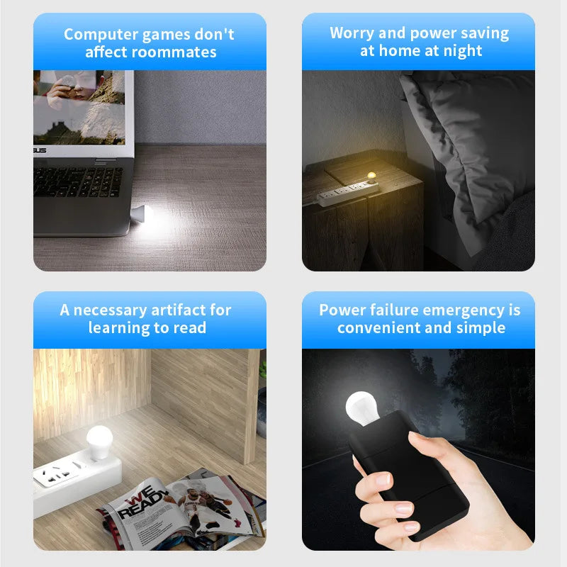 Portable USB LED Night Light: 1/2/3PCS Eye-Safe Light for Computer and Mobile Gadgets
