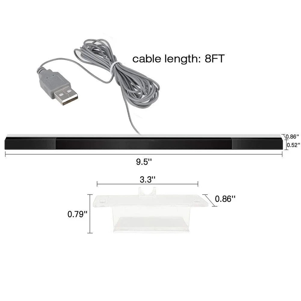 High-Precision Wired Sensor Bar: Infrared Receiver for Wii & Wii U Controllers