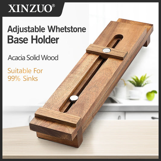 Premium Acacia Telescopic Sharpening Stand: XINZUO Adjustable Whetstone Base