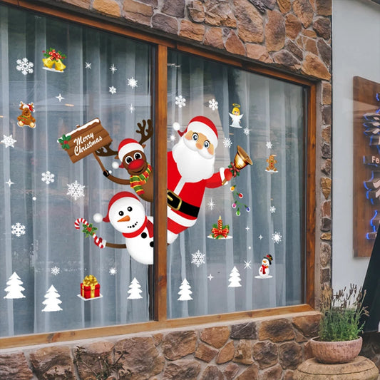 WinterWish Merry Christmas Stickers – Reusable Window & Wall Décor for Kids’ Rooms and Home
