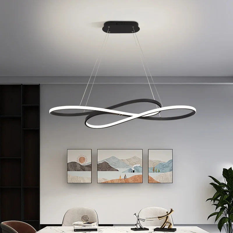 Scandinavian Minimalist LED Hanging Lamp: Contemporary Statement Lighting