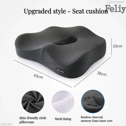 Premium Orthopaedic Support Cushions: Memory Foam Lumbar and Buttock Pads for All-Day Comfort
