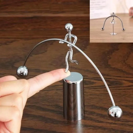 Metal Balance Figure Toy: Iron-Style Tumbler Ornament for Home or Office
